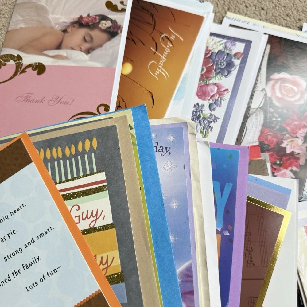 Mixed Greeting Cards Envelopes 100+ Lot Holiday Birthday Thank You Sympathy VTG